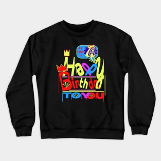 Happy Birthday Alphabet Letter (( A )) Dazzling Creative Design Crewneck Sweatshirt